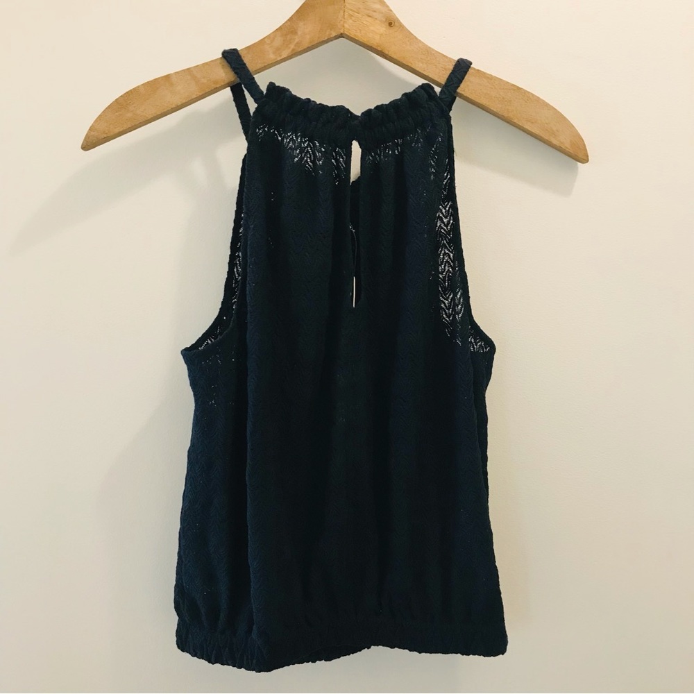 NWT Ramy Brook Noah Textured Tank Top Small navy blue - Picture 3 of 12